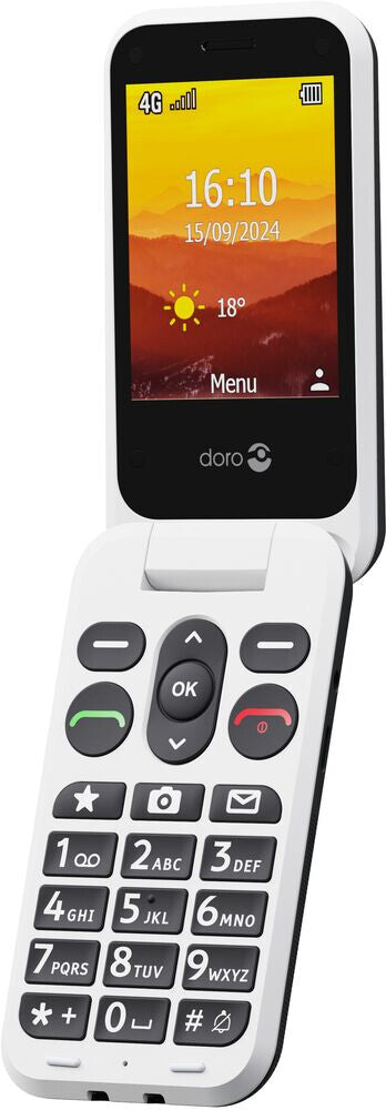 Doro Leva L31 7,11 cm (2.8") 142,7 g Svart, Vit Funktionstelefon