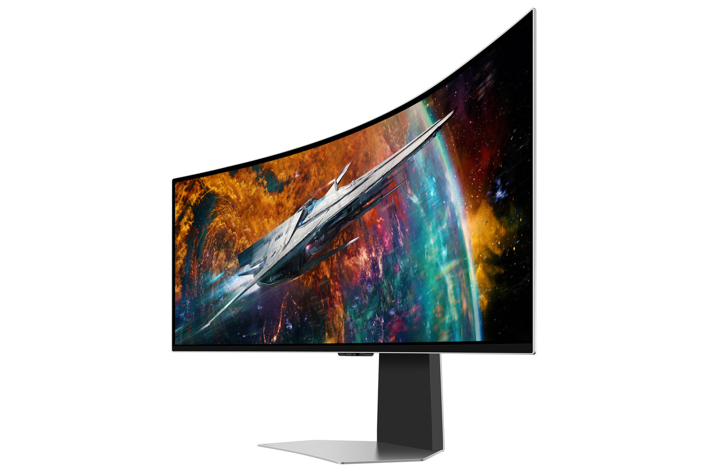 Samsung G95SC platta pc-skärmar 124,5 cm (49") 5120 x 1440 pixlar Dual QHD OLED Silver