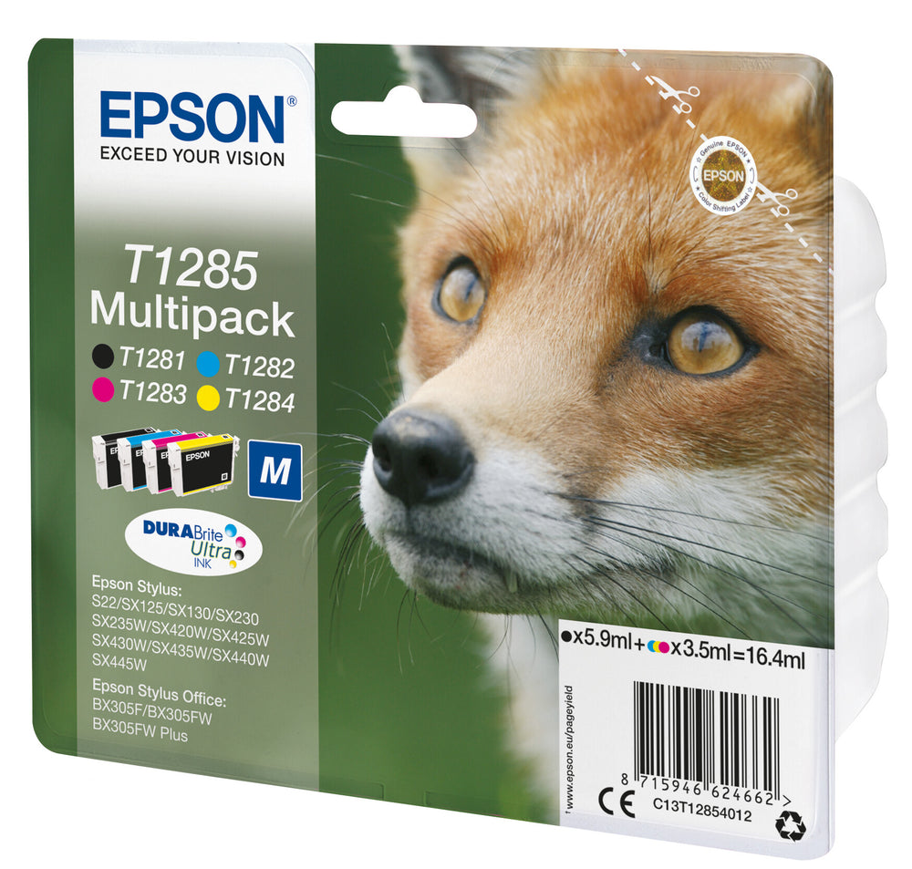 Epson Fox Flerpack 4 färger T1285 DURABrite Ultra-bläck
