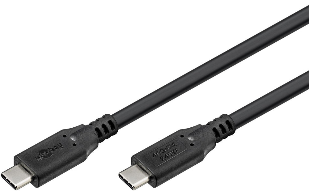 Goobay 74183 USB-kablar USB4 Gen 2x2 1 m USB C Svart