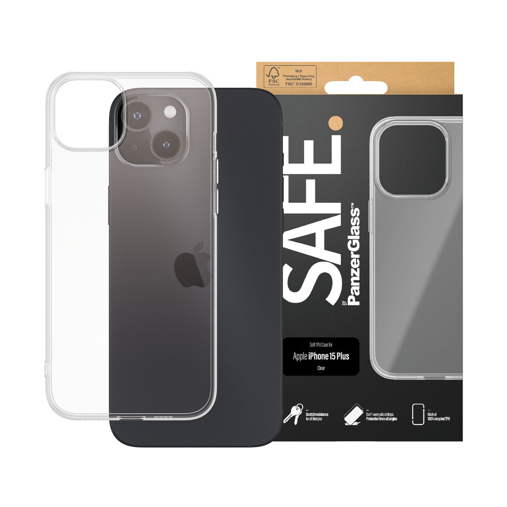 PanzerGlass SAFE. TPU Case iPhone 2023 6.7 mobiltelefonfodral Omslag Transparent