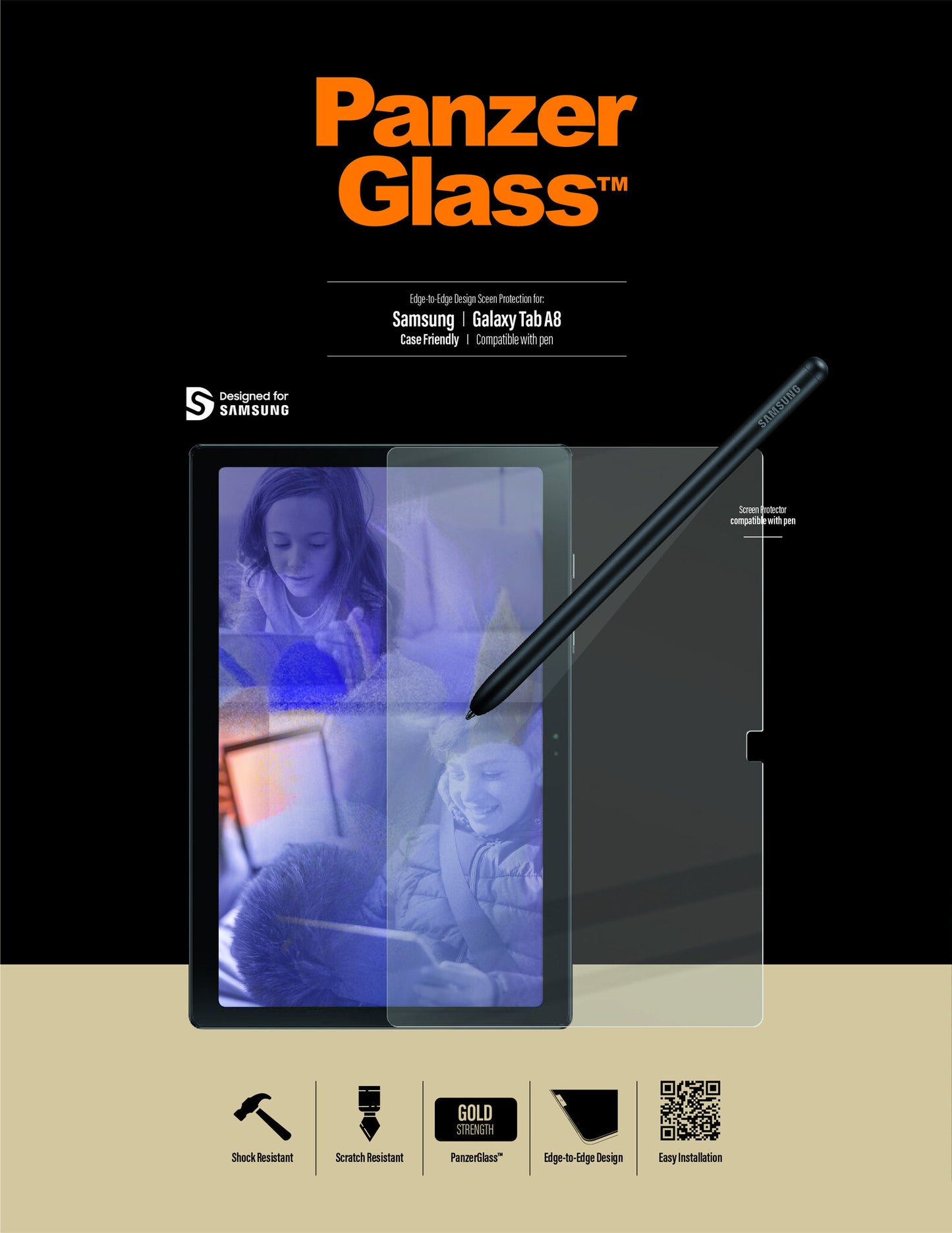 PanzerGlass 7288 skärmskydd för surfplatta Genomskinligt skärmskydd Samsung 1 styck