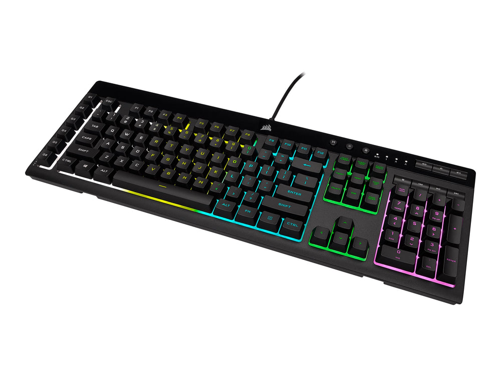 Corsair K55 RGB PRO Gamingtangentbord – Nordisk Layout, RGB (16,8M), Anti-Ghosting, USB, Handledsstöd (Svart)