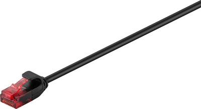 Goobay CAT 6 Slim Patch Cable U/UTP,black nätverkskablar Svart 2 m Cat6 U/UTP (UTP)