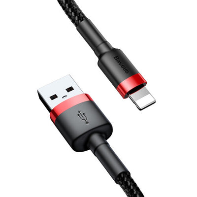 Baseus CALKLF-B19 mobiltelefonkablar Svart, Röd 1 m USB A Lightning