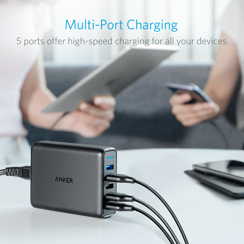 Anker PowerPort Speed 5 Universal Svart AC inomhus
