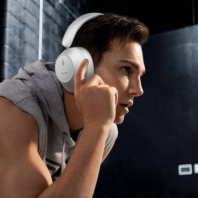 Baseus Bass 30 Max Headset Kabel & Trådlös Huvudband Samtal/musik Bluetooth Vit