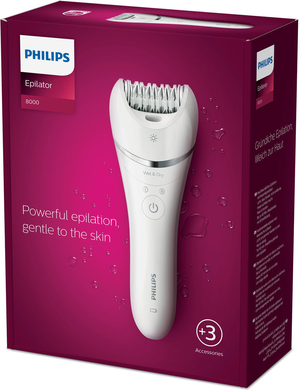 Philips Epilator Series 8000 BRE700/00 Epilator för våt- och torrepilering
