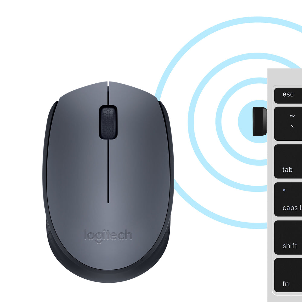 Logitech M170 Grey-K datormöss Kontor Ambidextrous RF Trådlös Optisk 1000 DPI