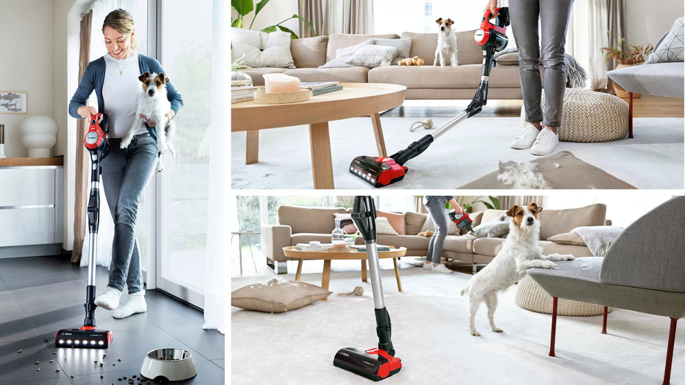 Bosch BCS711PET upprättstående dammsugare och elektrisk sopborste Skaftdammsugare Batteri Torr Utan påse 0,3 l Svart, Röd 3 Ah