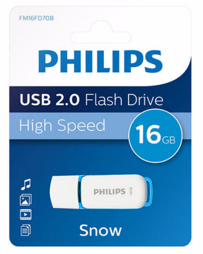 Philips FM16FD70B USB-sticka 16 GB USB Type-A 2.0 Blå, Vit