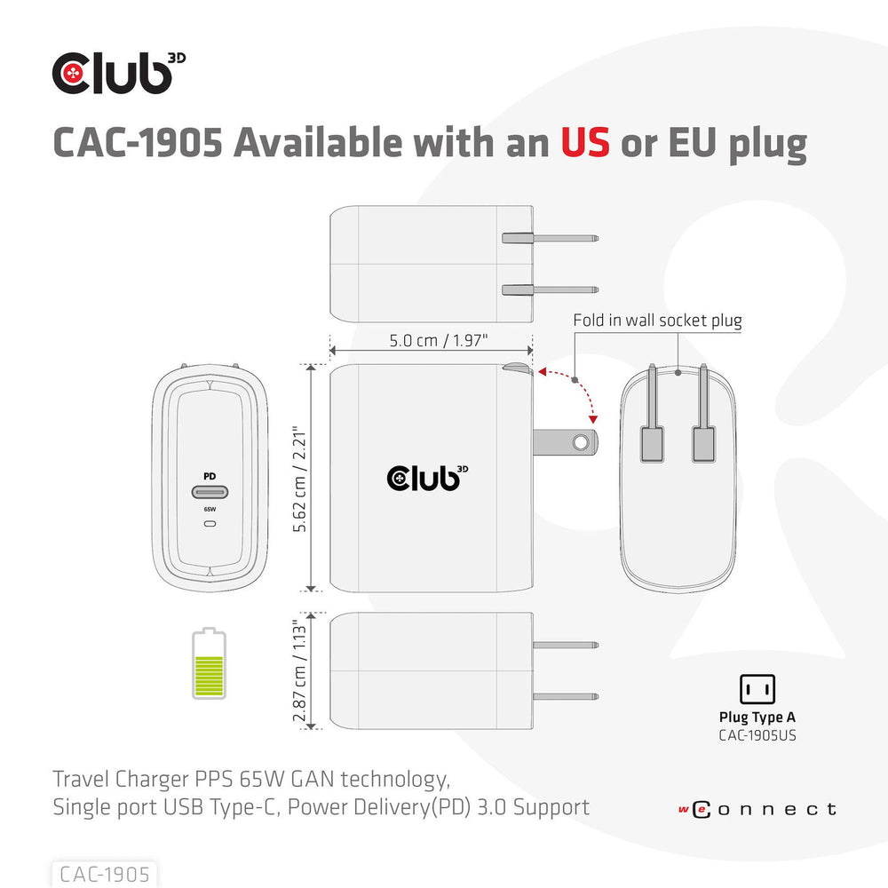 CLUB3D CAC-1905EU mobilladdare