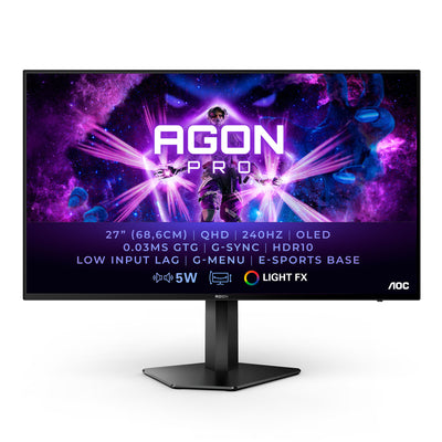 AOC AG276QZD platta pc-skärmar 67,3 cm (26.5") 2560 x 1440 pixlar Quad HD OLED Svart
