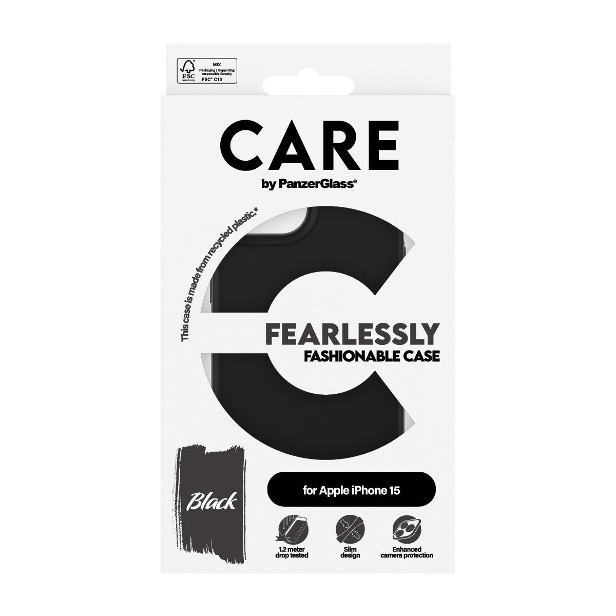 PanzerGlass CARE by PG BLK iPhone 15 mobiltelefonfodral Omslag Transparent