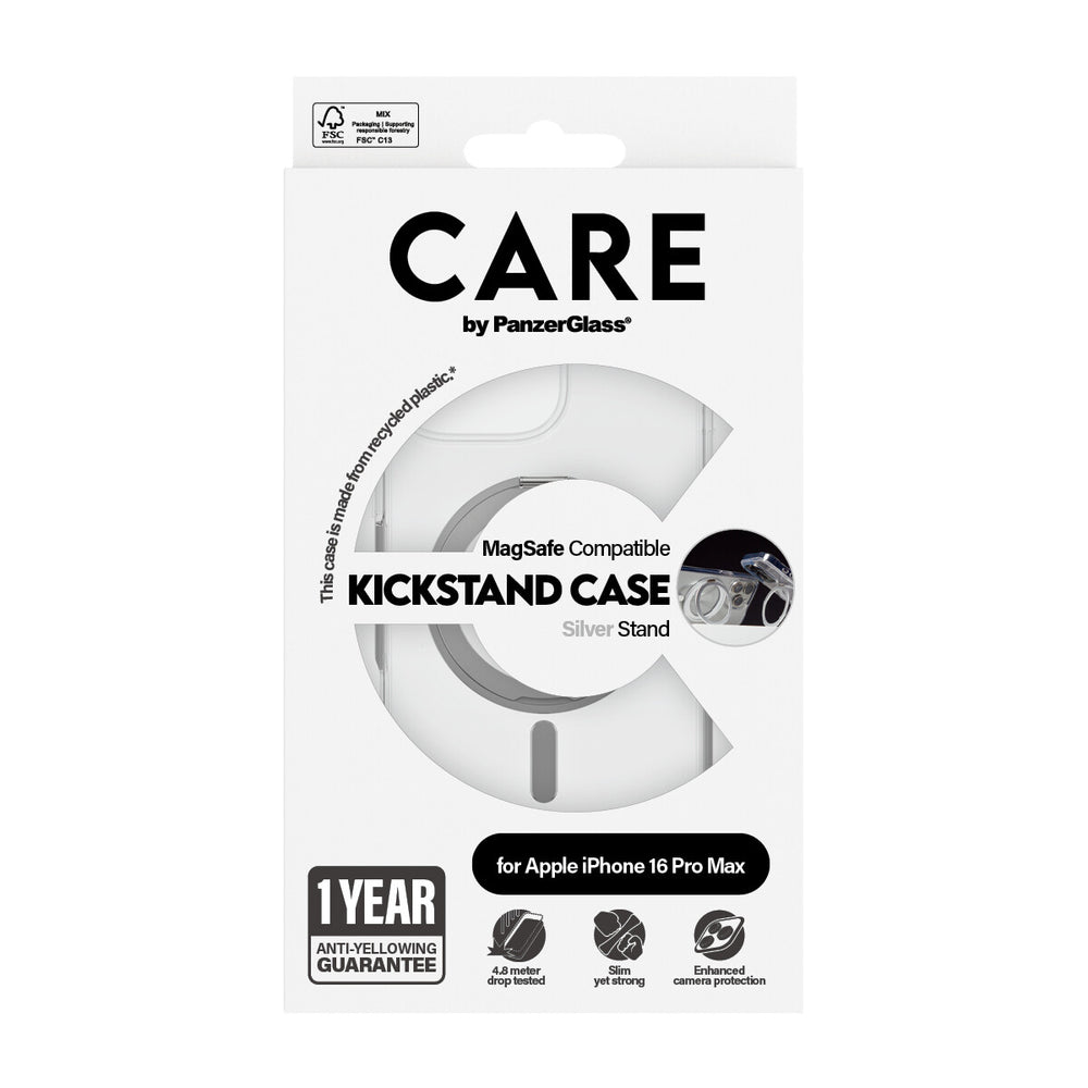 PanzerGlass CARE by PG SLV Kick/MagS iPhone16P 6.9 mobiltelefonfodral Omslag Transparent