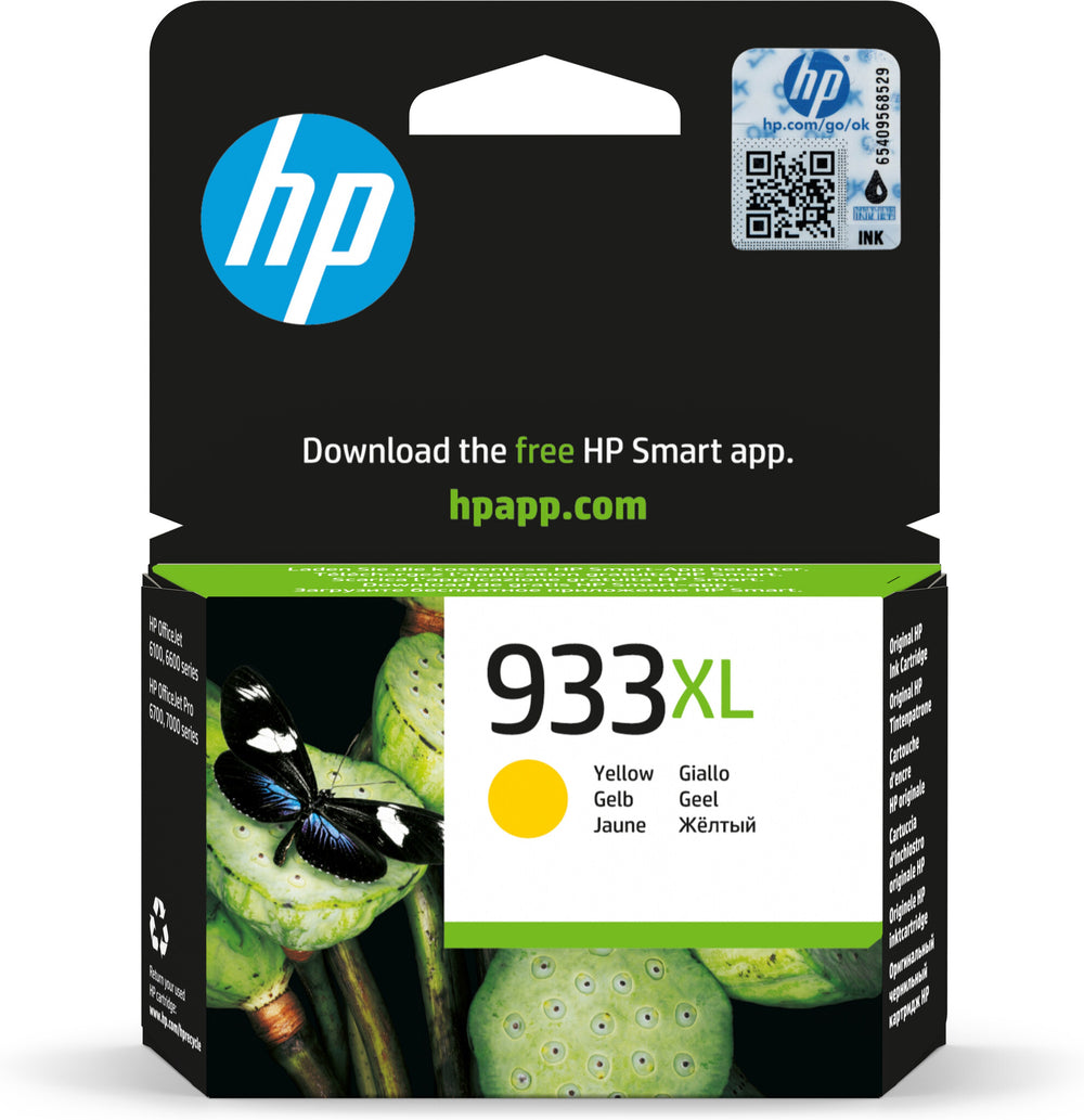 HP 933XL High Yield Yellow Original Ink Cartridge bläckpatroner 1 styck Hög (XL) avkastning Gul