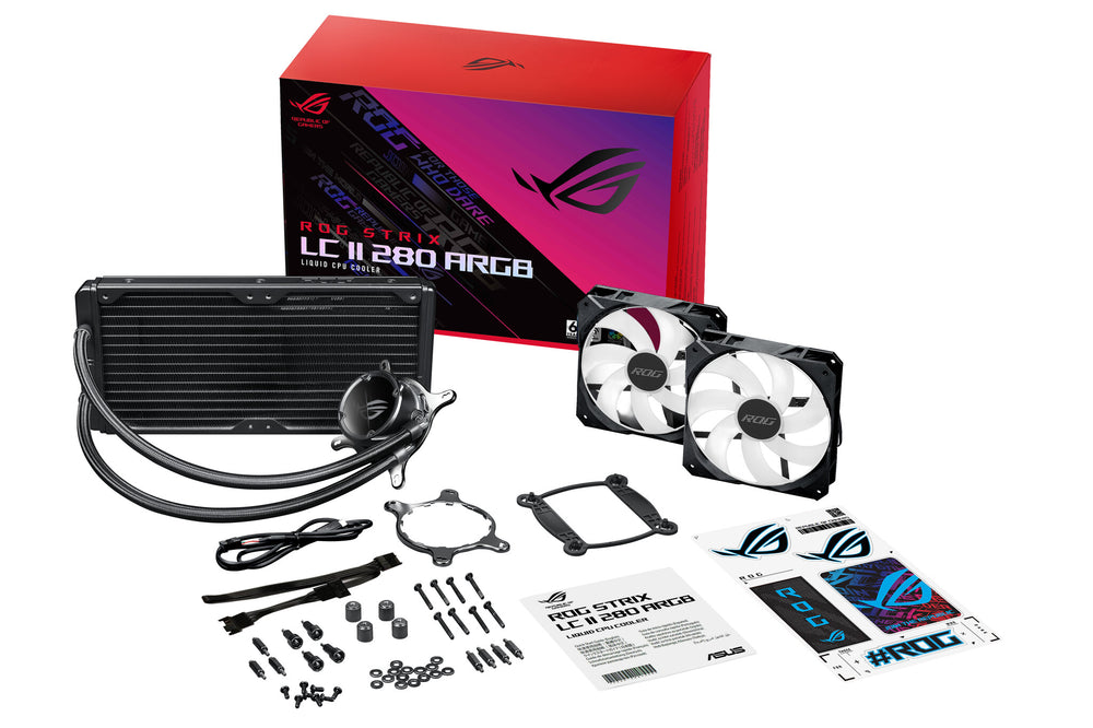 ASUS ROG STRIX LC II 280 ARGB Processor Allt-i-ett vätskekylare 14 cm Svart 1 styck