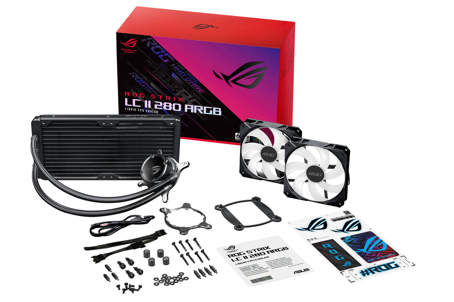 ASUS ROG STRIX LC II 280 ARGB Processor Allt-i-ett vätskekylare 14 cm Svart 1 styck