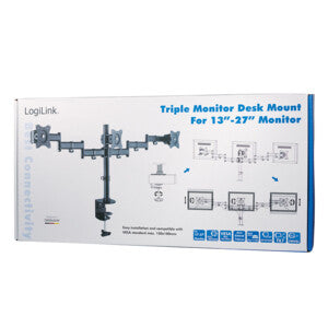 LogiLink BP0050 fäste och ställ till bildskärm 68,6 cm (27") Svart Bord