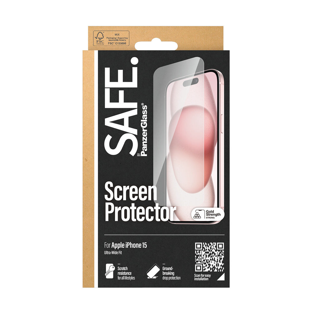 PanzerGlass SAFE. Screen Protector iPhone 2023 6.1 Ultra-Wide Fit Genomskinligt skärmskydd Apple 1 styck