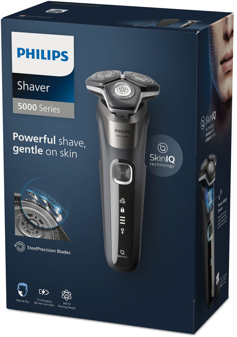 Philips SHAVER Series 5000 S5887/30 rakapparater för män Roterande rakhuvud Trimmer Svart, Grå