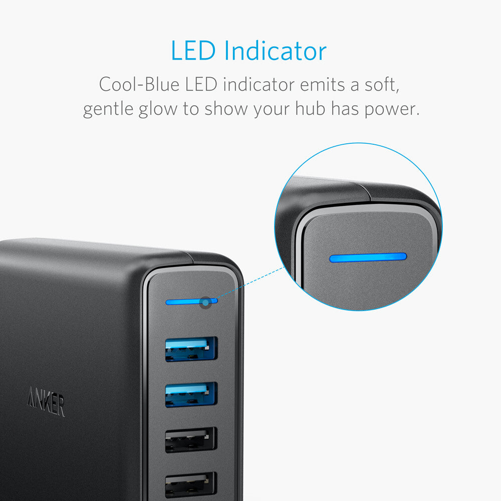 Anker PowerPort Speed 5 Universal Svart AC inomhus