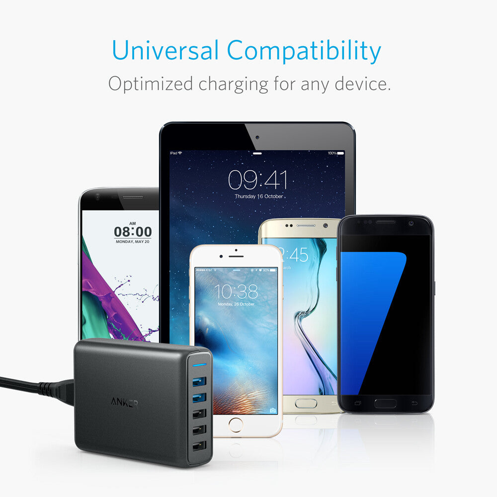 Anker PowerPort Speed 5 Universal Svart AC inomhus