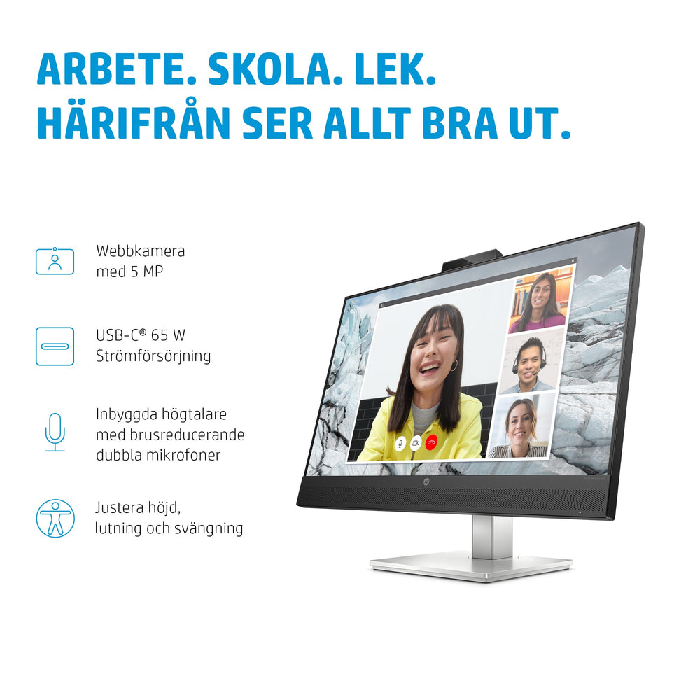 HP E-Series E27mG4 QHD USB-C-bildskärm för konferenssamtal