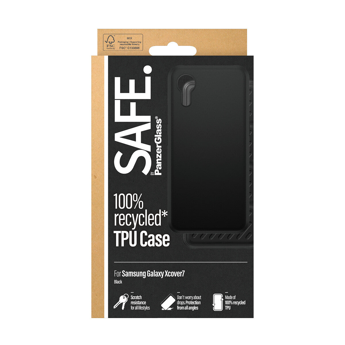 PanzerGlass SAFE. by TPU Case Samsung Galaxy xCover 7 - black mobiltelefonfodral Omslag Transparent