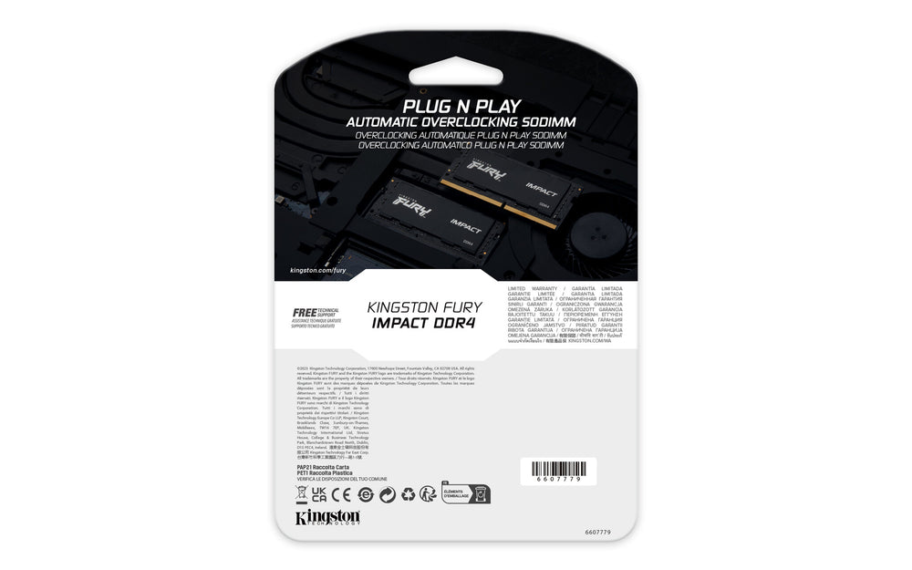 Kingston Technology FURY Impact RAM-minnen 32 GB 1 x 32 GB DDR4 1600 MHz