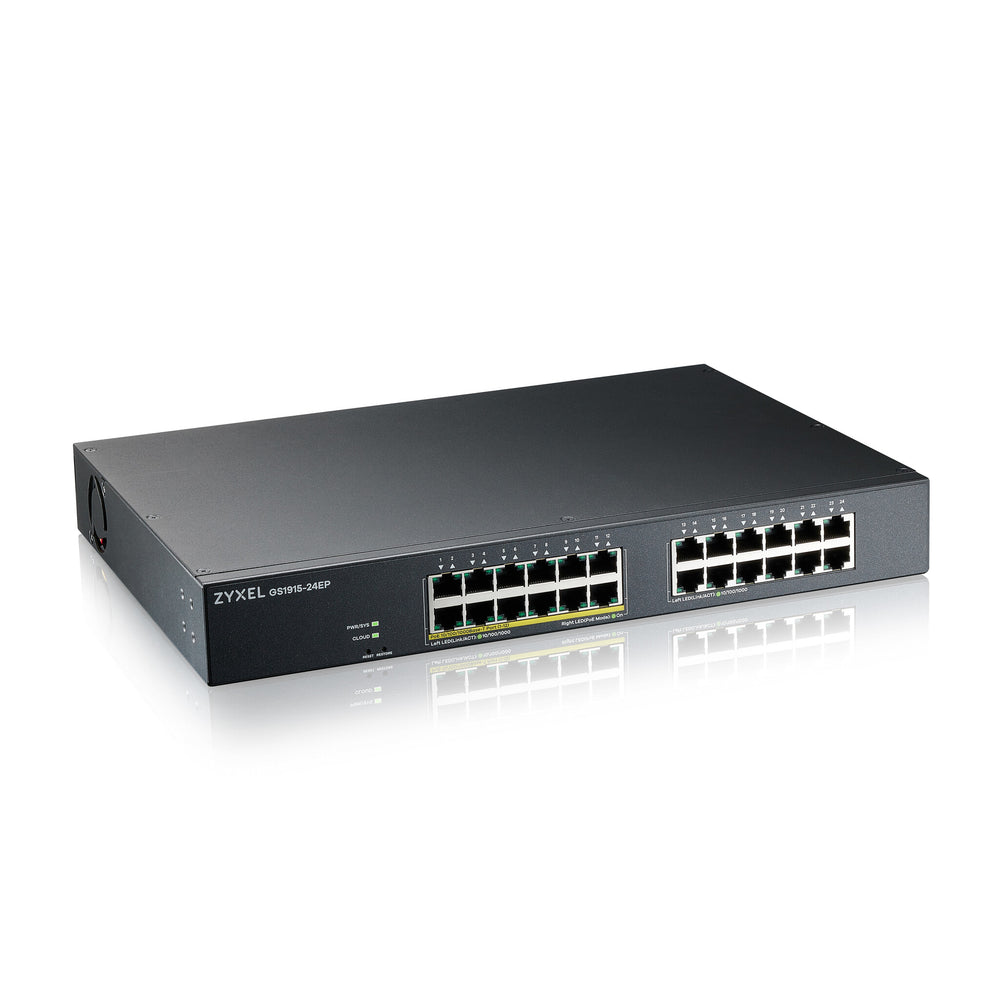 Zyxel GS1915-24EP hanterad L2 Gigabit Ethernet (10/100/1000) Strömförsörjning via Ethernet (PoE) stöd 1U Svart