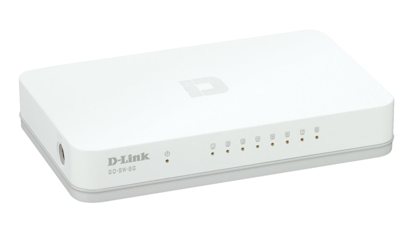 D-Link GO-SW-8G/E nätverksswitchar Ohanterad Gigabit Ethernet (10/100/1000) Vit