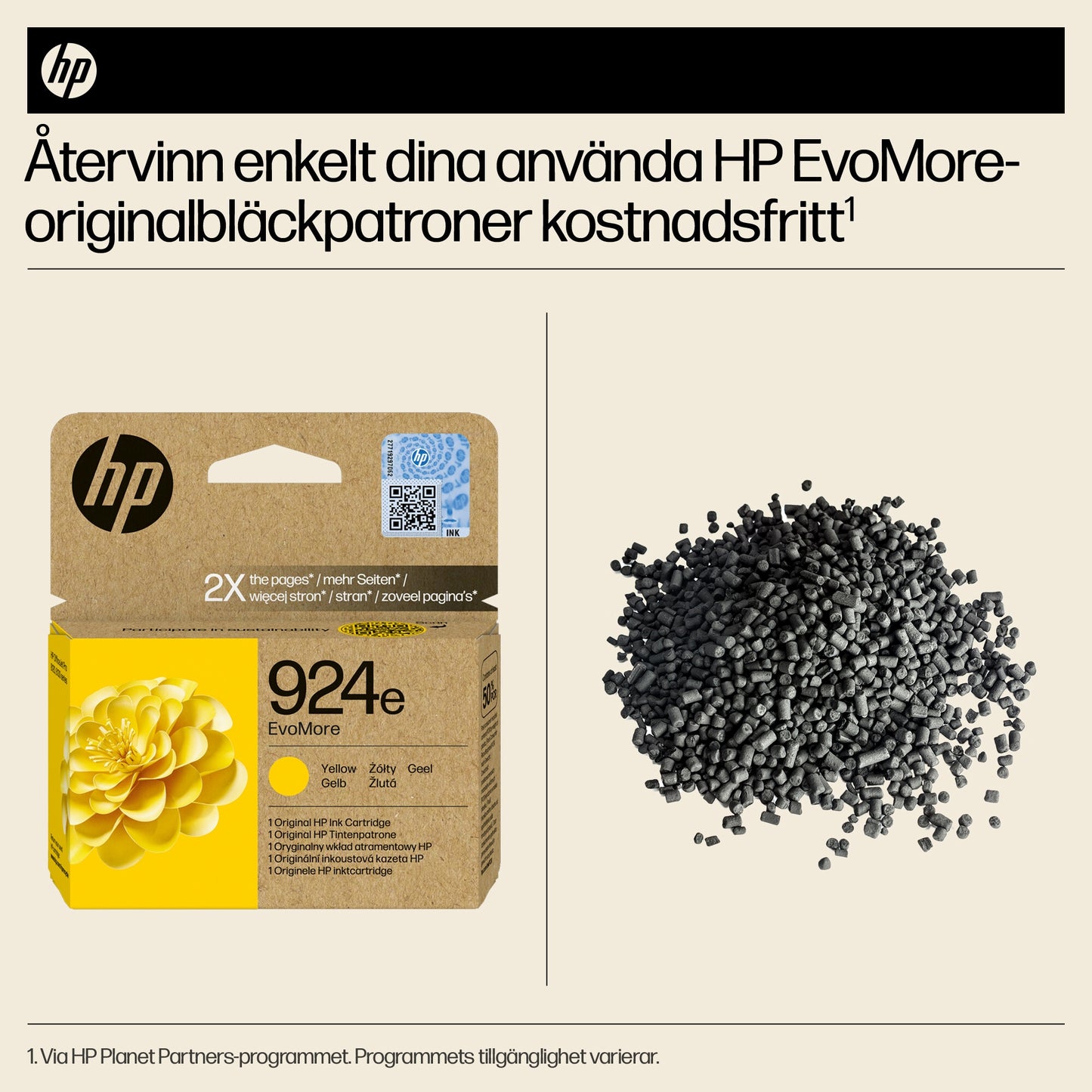HP 924e EvoMore gul originalbläckpatron