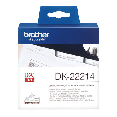 Brother DK-22214 etikett-tejp Svart på vitt