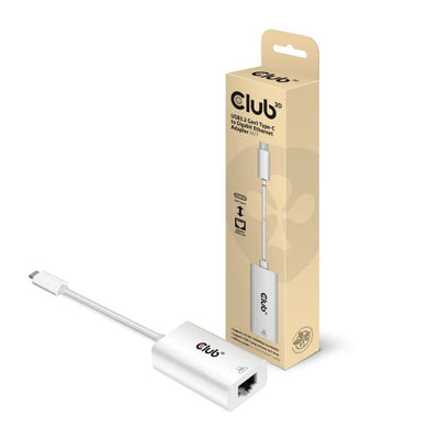 CLUB3D CAC-1519 kabelomvandlare (hane/hona) USB-C RJ-45 Vit