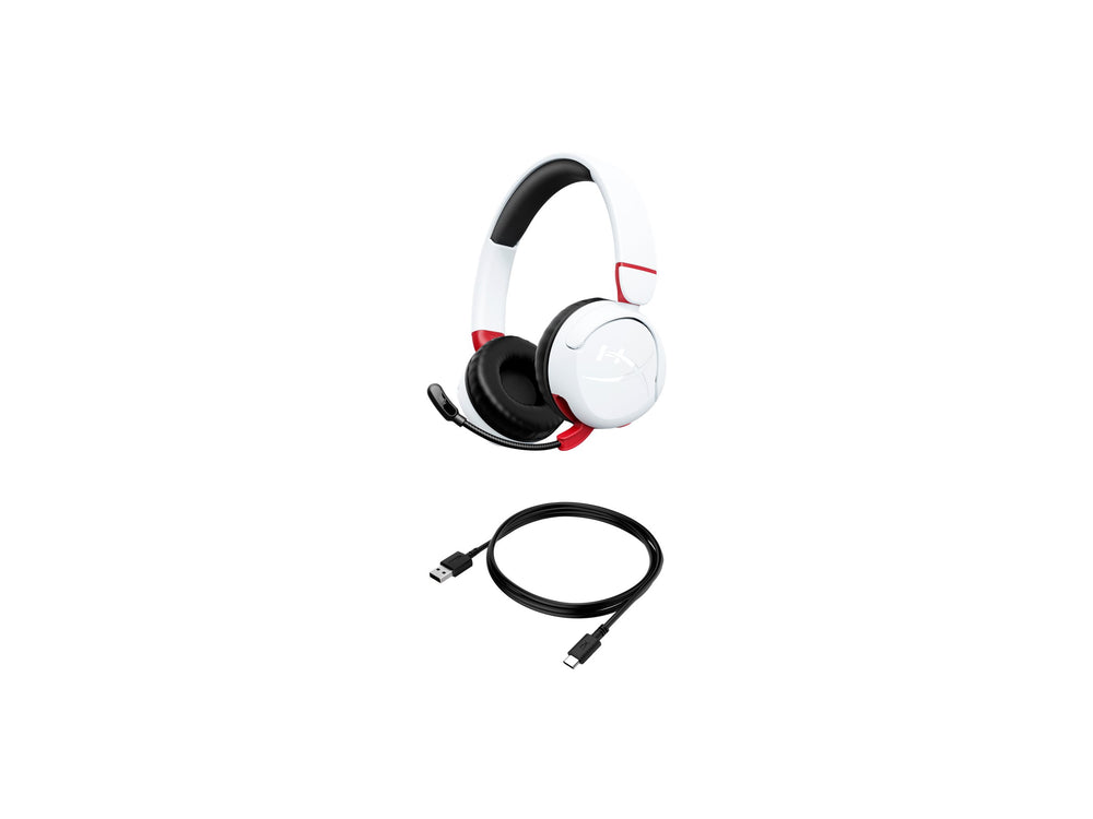 HyperX Cloud Mini – Trådlöst Gamingheadset med Bluetooth 5.3, ANC & 3,5 mm (Vitt)