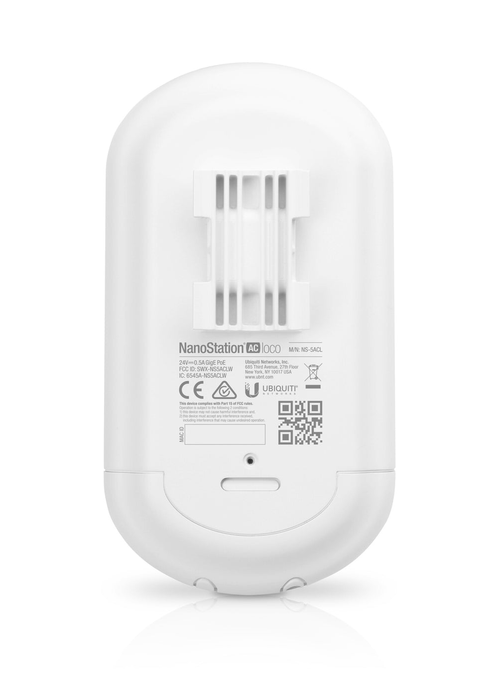 Ubiquiti NanoStation 5AC Loco 1000 Mbit/s Vit Strömförsörjning via Ethernet (PoE) stöd