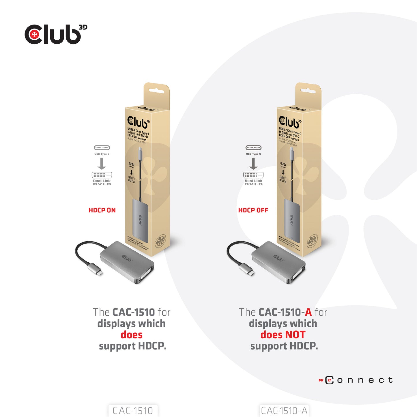 CLUB3D CAC-1510-A videokabeladapter 0,25 m USB Type-C DVI Grå