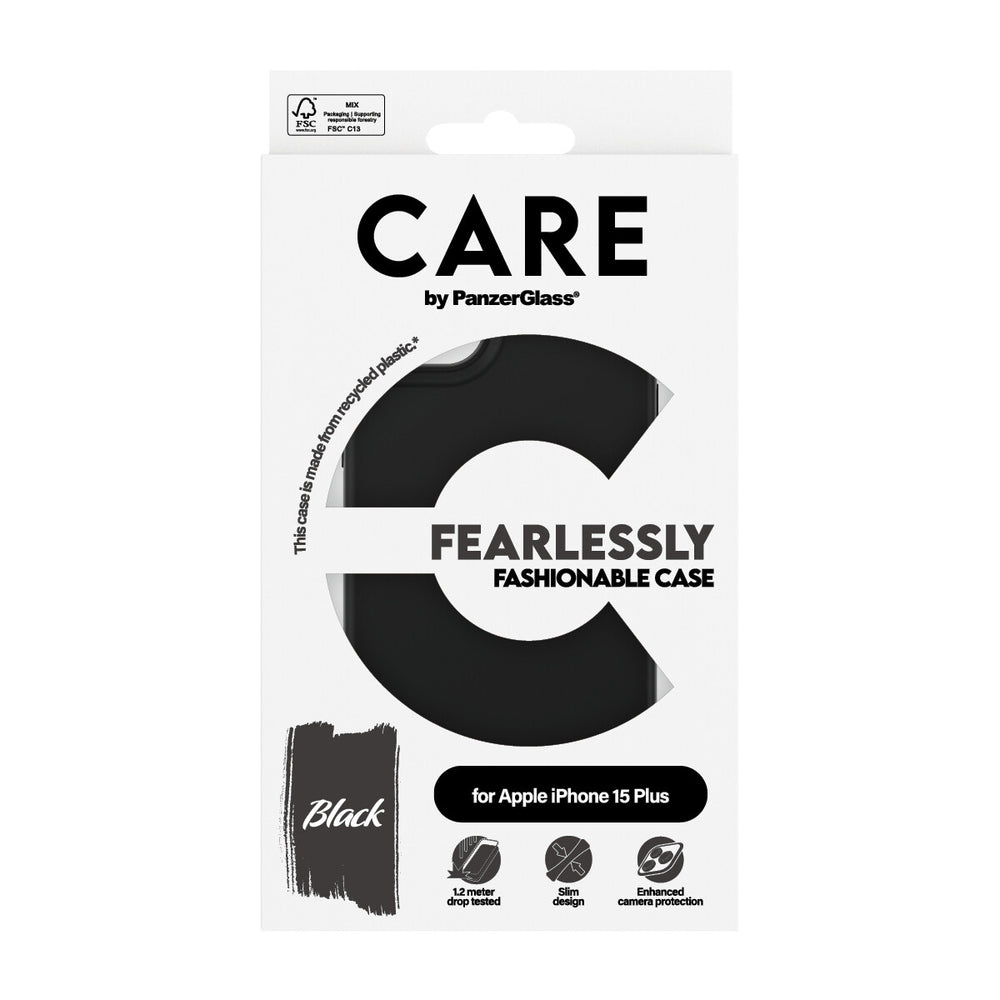 PanzerGlass CARE by PG BLK iPhone 15 Plus mobiltelefonfodral Omslag Transparent