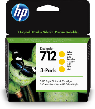 HP 712 3-pack med 29 ml gul DesignJet-bläckpatron