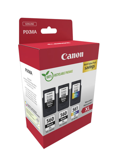 Canon 3712C009 bläckpatroner 3 styck Original Hög (XL) avkastning Svart, Cyan, Magenta, Gul