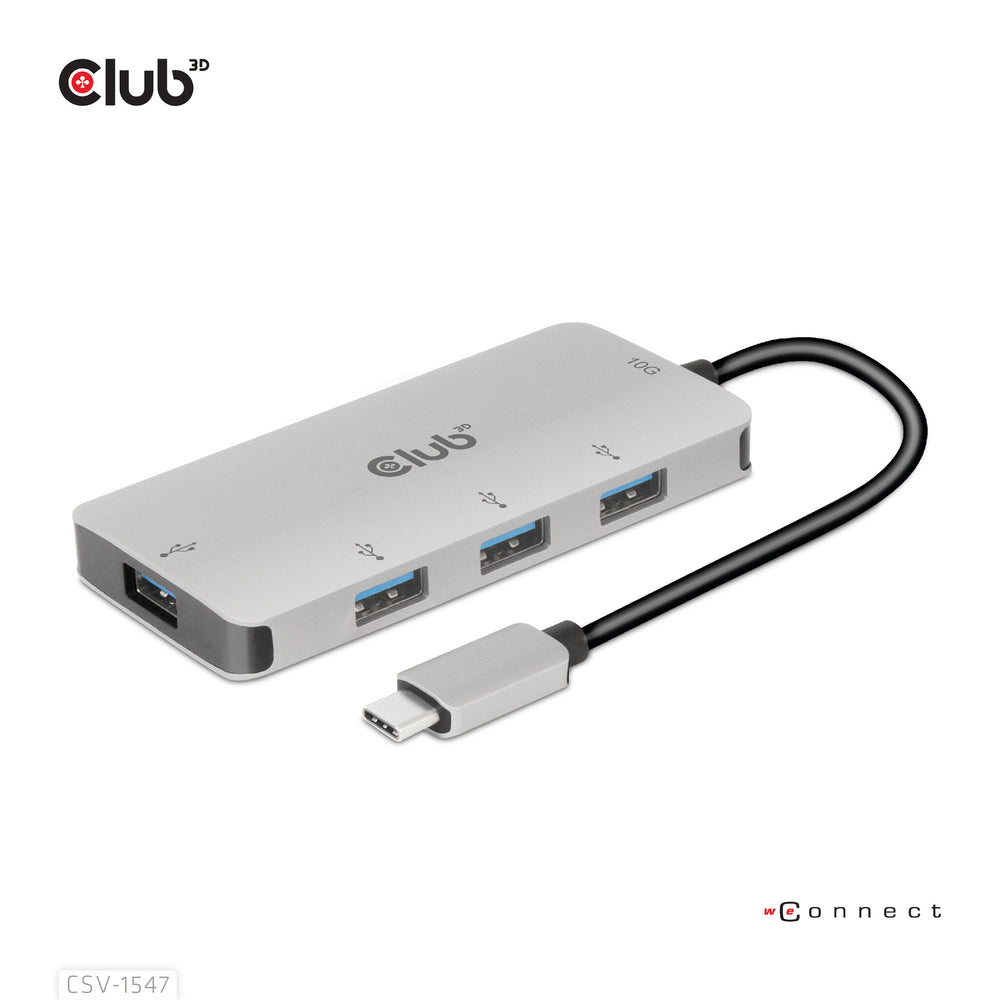 CLUB3D CSV-1547 gränssnittshubbar USB 3.2 Gen 2 (3.1 Gen 2) Type-C 10000 Mbit/s Svart, Silver