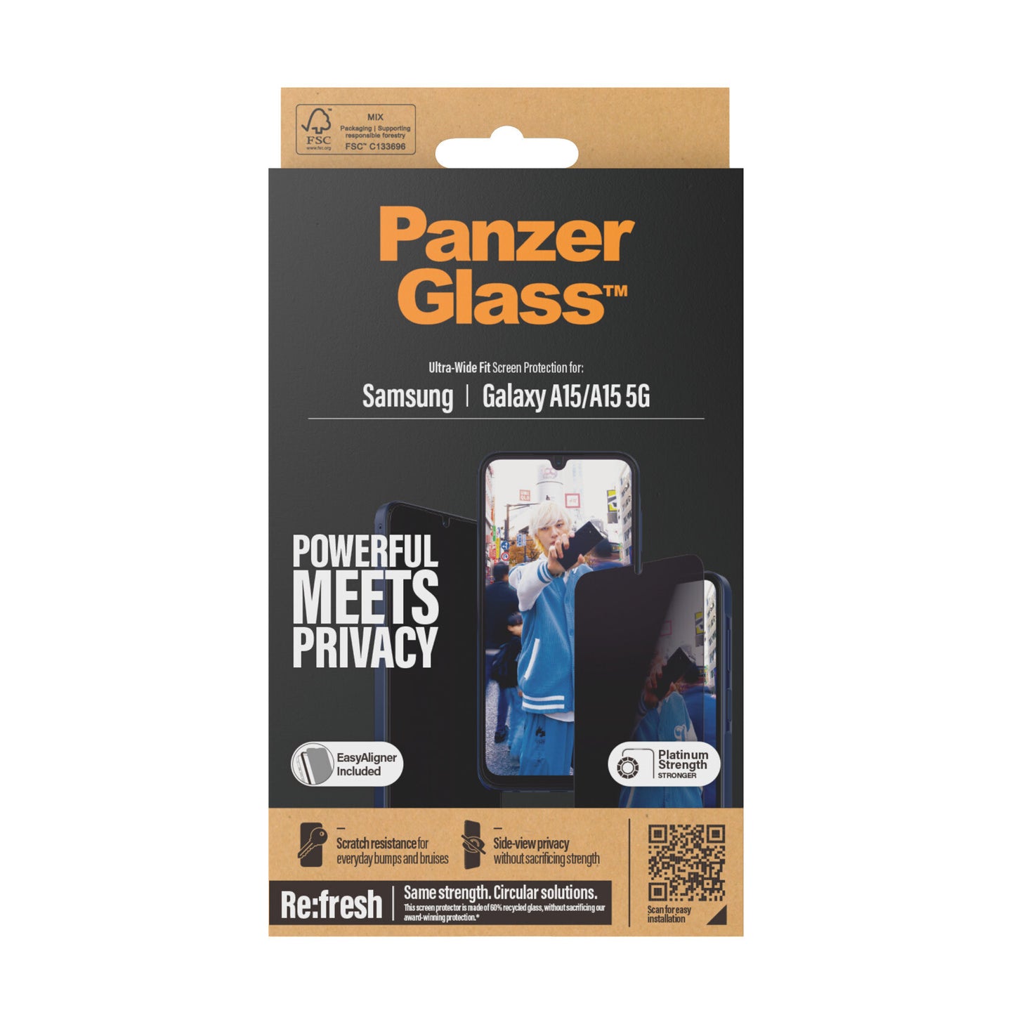 PanzerGlass Privacy Samsung New A14 A14 5G UWF Genomskinligt skärmskydd 1 styck