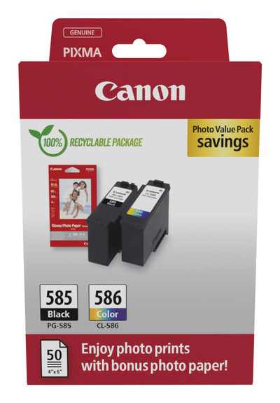 Canon PG-585/CL-586 PVP bläckpatroner 2 styck Original Svart, Cyan, Magenta, Gul