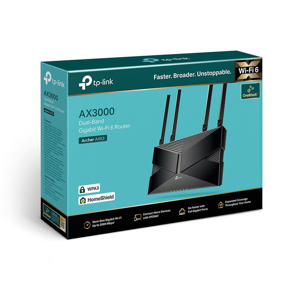 TP-Link Archer AX53 trådlös router Gigabit Ethernet Dual-band (2,4 GHz / 5 GHz) Svart