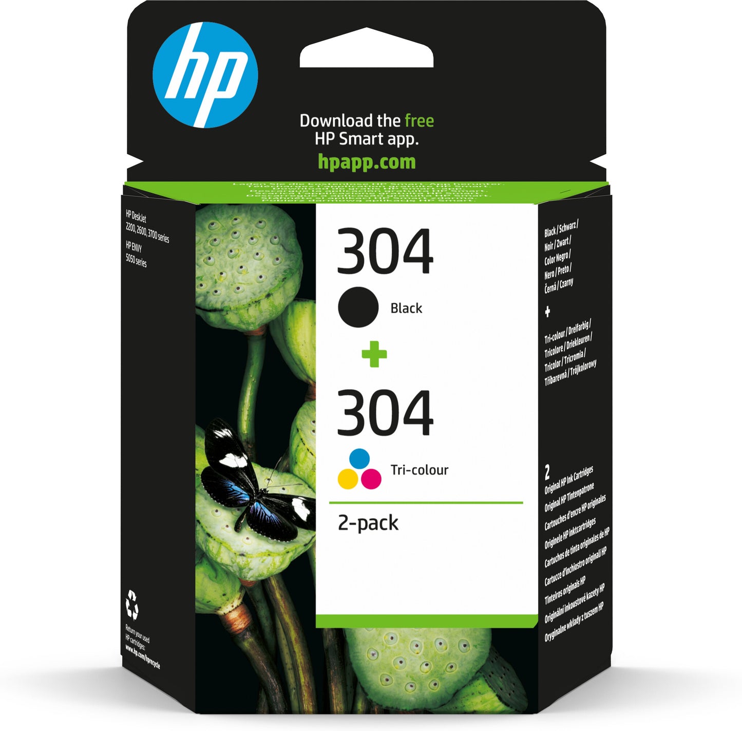 HP 304 2-pack svart/trefärg originalbläckpatroner