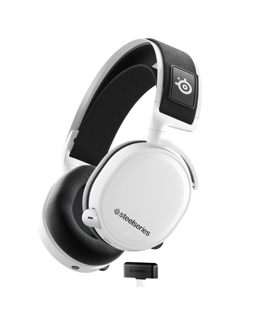 Steelseries Arctis 7+ Headset Kabel & Trådlös Huvudband Spela USB Type-C Bluetooth Svart, Vit