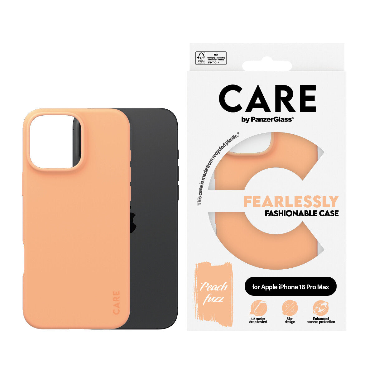 PanzerGlass CARE by PG Peachy iPhone16 6.9 Pro mobiltelefonfodral Omslag Transparent