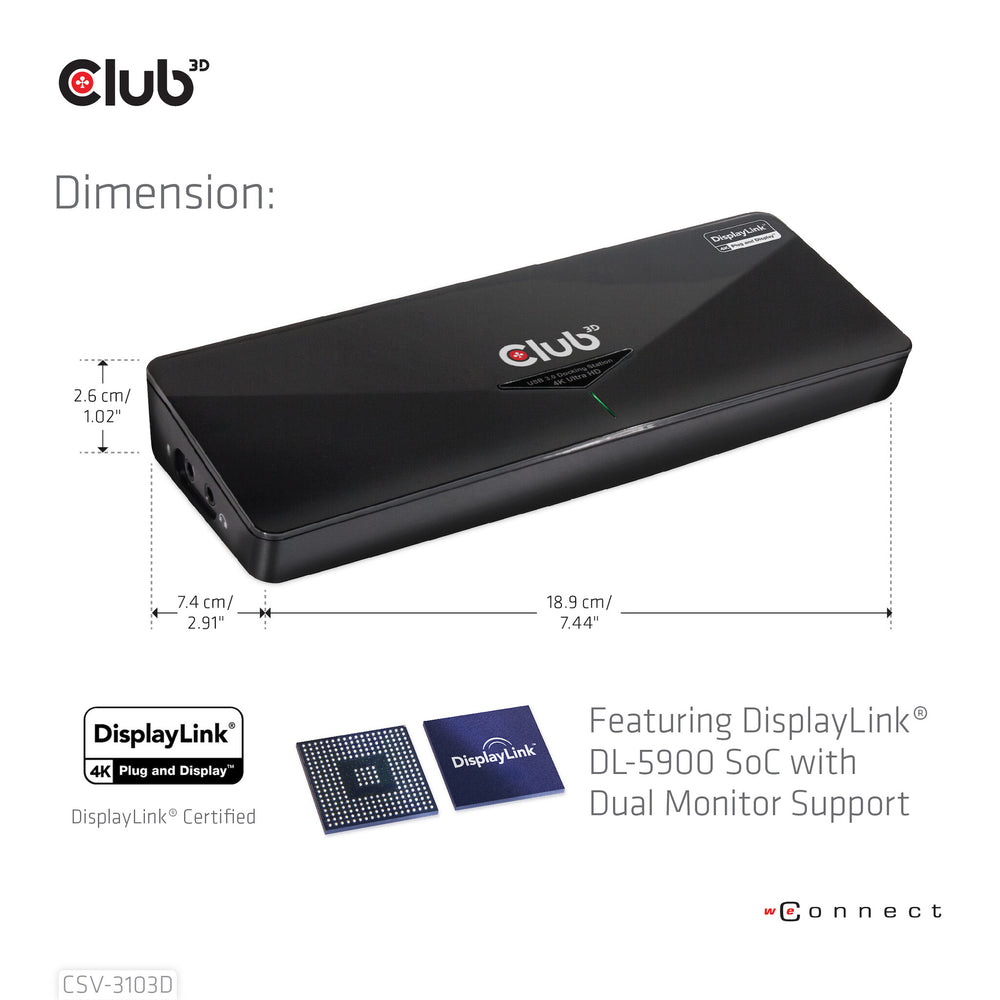 CLUB3D SenseVision USB 3.0 4K UHD Docking Station