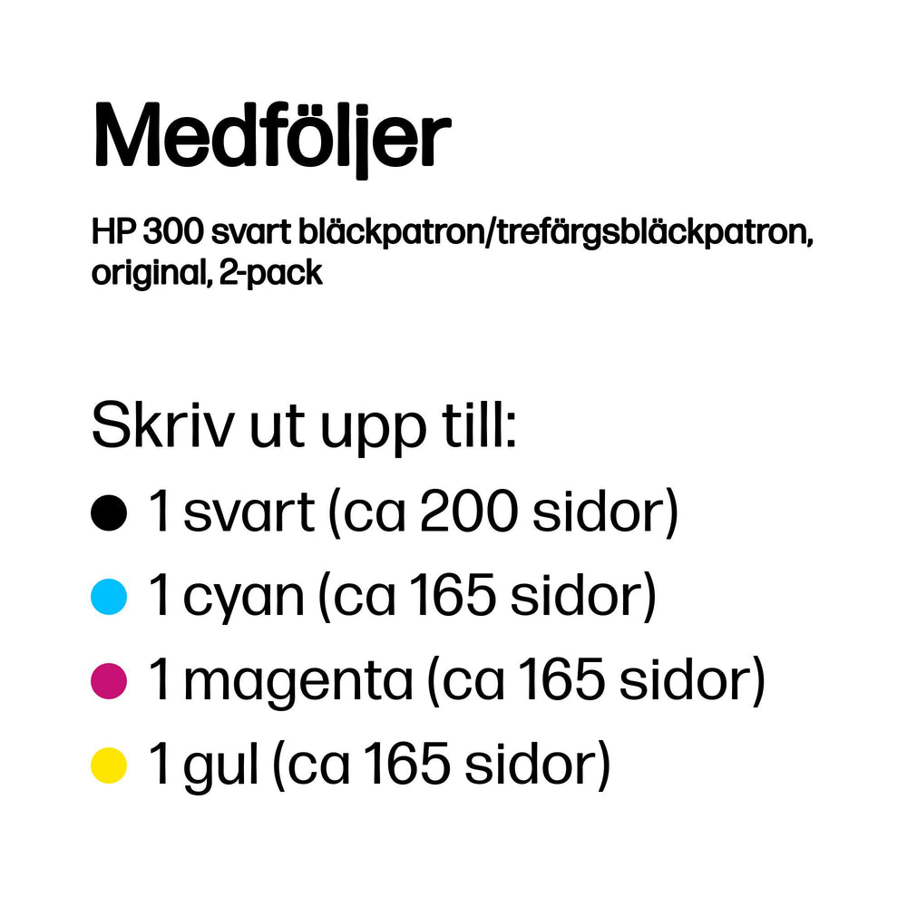 HP 300 svart bläckpatron/trefärgsbläckpatron, original, 2-pack